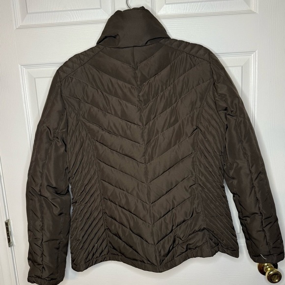 Kenneth Cole Reaction Women's Down Feather Puffer Jacket Brown Size Large GUC - Picture 3 of 6